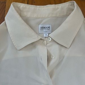 Armani Collezioni Cream Button Up Top